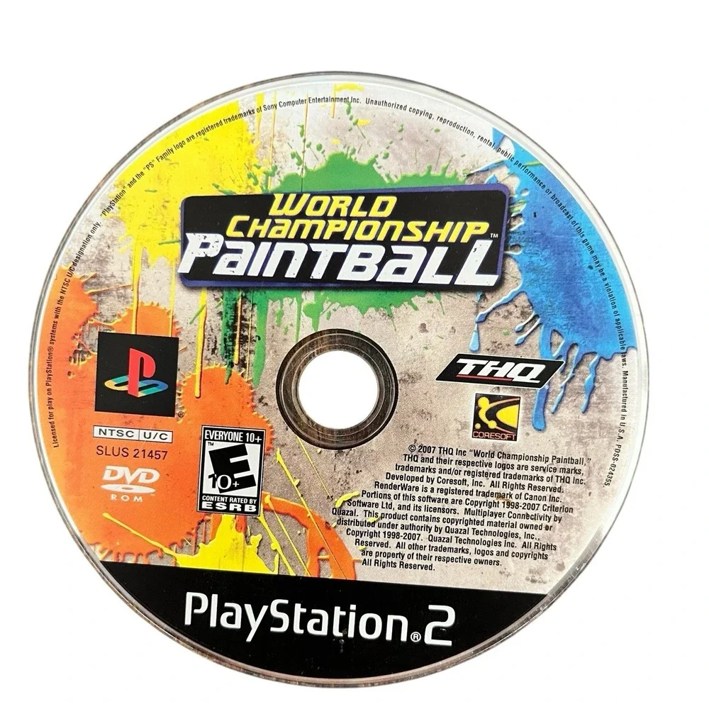 World Championship Paintball PlayStation 2 PS2 Disc Manual Case Tested Working